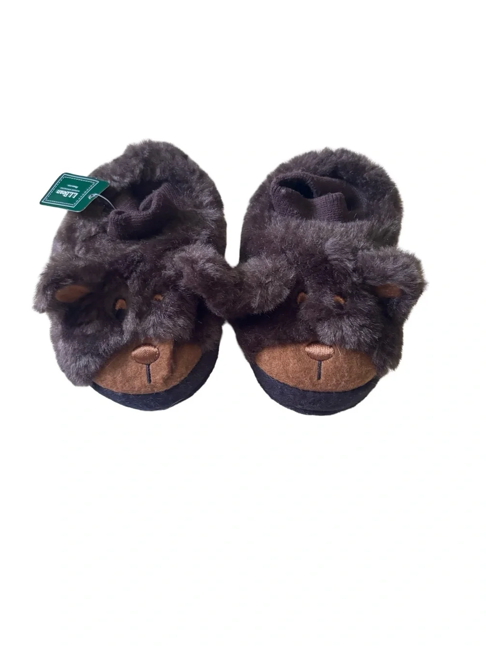 L.L. Bean Brown Plush Bear Slip-On Slippers